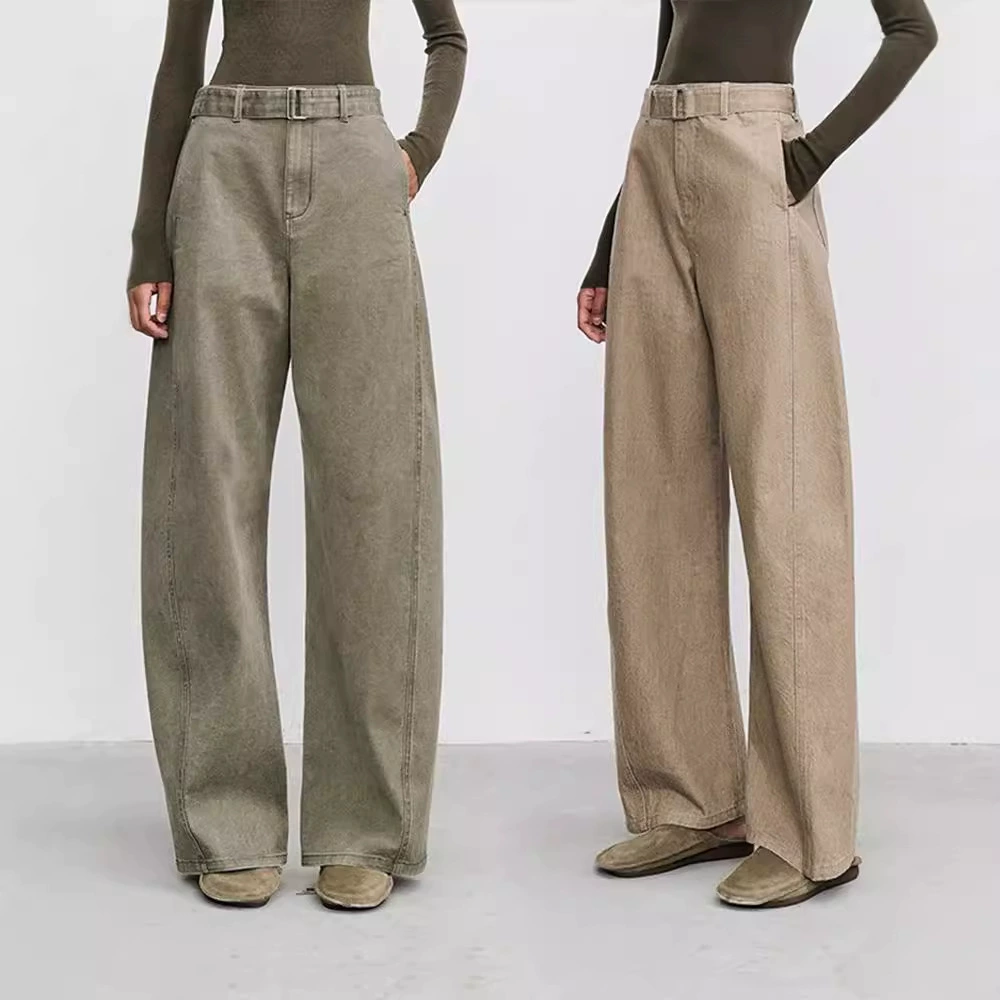 Нишевые минималистские старые художественные джинсы весны и осени 2025