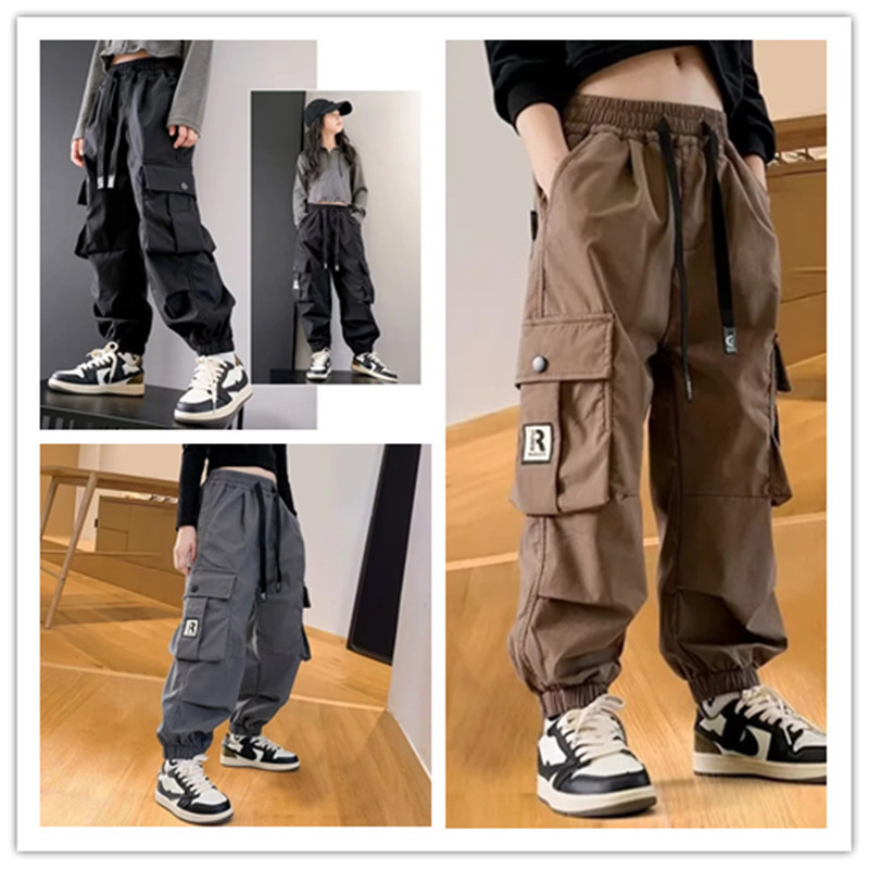 Girls' Cargo Pants Spring and Autumn 2025 Children's Mocha Color Pants for Girls, Big Kids Autumn Long Pants Street Dance Casual Pants Trendy Girls' Cargo Pants Spring and Autumn 2025 Children's Mocha Color Pants for Girls, Big Kids Autumn Long Pants Street Dance Casual Pants Trendy