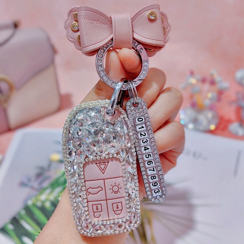 Suitable for Volvo Plug-In Key Cover 0S60L Female S80L Rhinestone V40V60 Cartoon Xc60Xc7 Buckle
