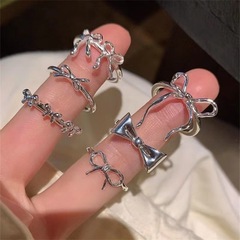 蝴蝶结戒指合集2025新款爆款女素戒开口戒轻奢小众高级感食指戒指