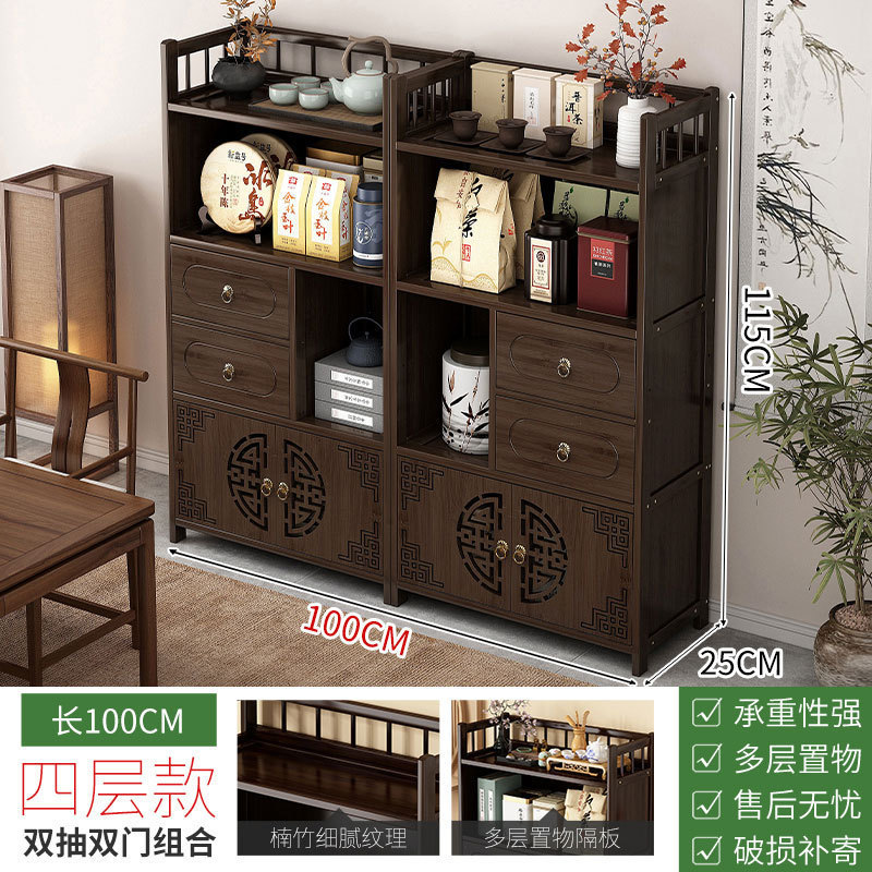 茶水柜家用茶柜置物架茶叶架子茶室茶桌边柜茶壶茶具收纳架展示柜|undefined