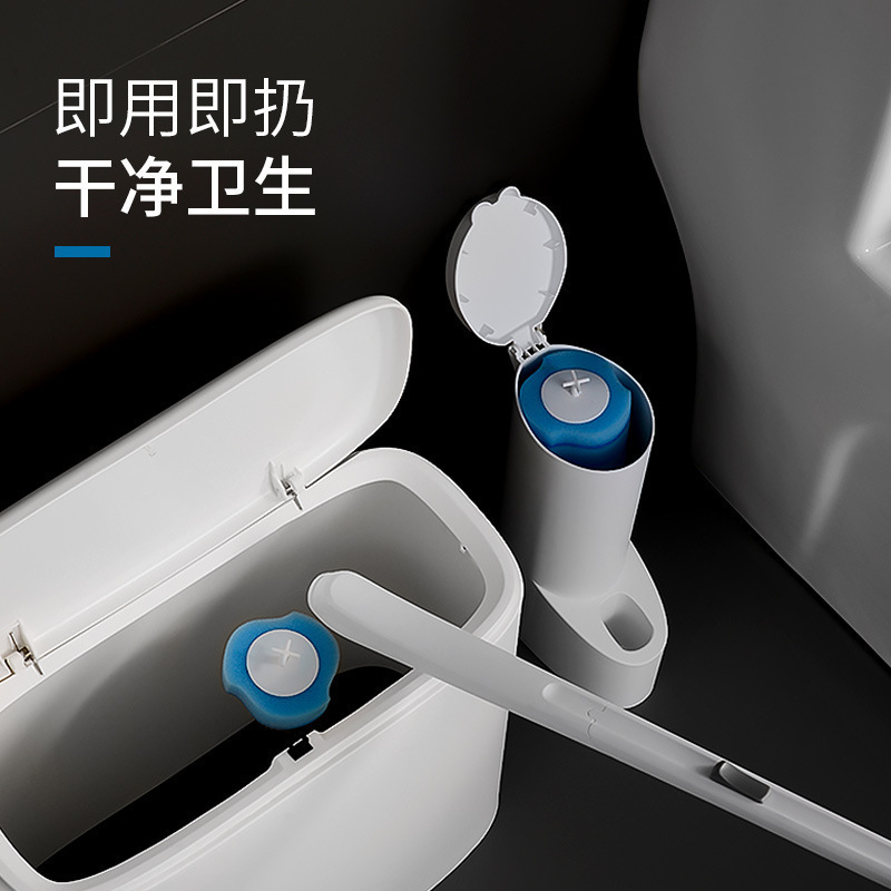 使い捨てトイレブラシ家庭用使い捨てトイレブラシ交換ヘッドセット付き壁掛け浴室掃除用品|undefined