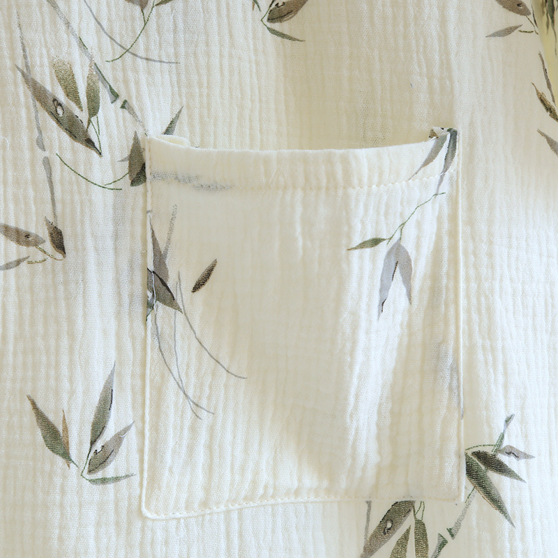 Frühling und Sommer Neuer Japanischer Kimono-Bademantel 100% Baumwollkrepp Damen-Bademantel Dünner Weicher Bequemer Nachthemd Haus-Pyjama für Frauen – Detail 12