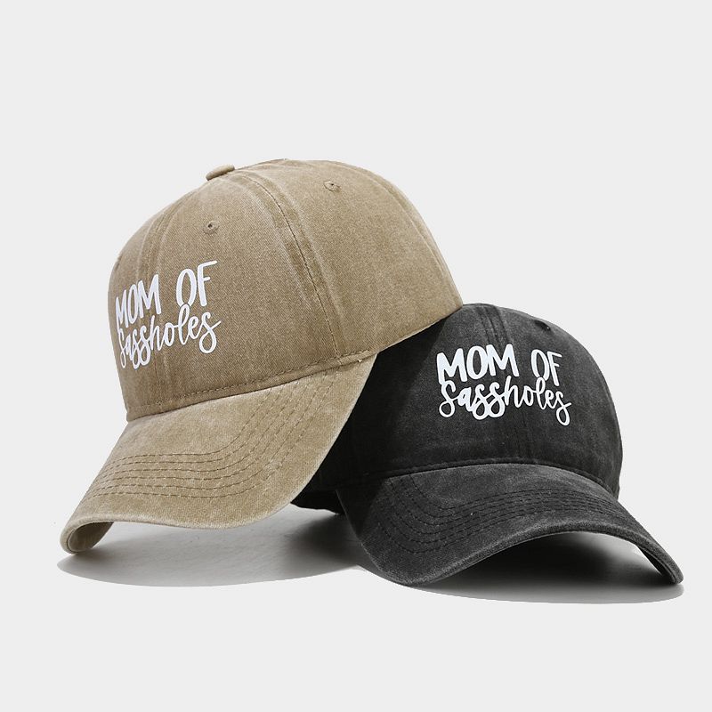 Moda europea y americana nueva impresión de transferencia térmica línea de palabras tapa suave gorra de béisbol femenina primavera y verano casual todo partido protección solar marea