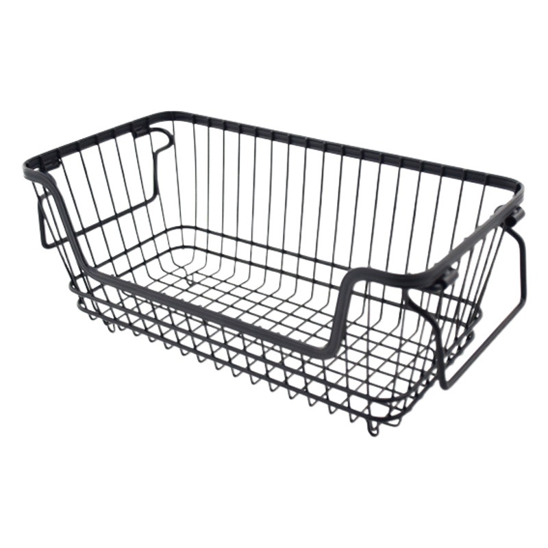 Cestas de almacenamiento de hierro forjado en el hogar escritorio creativo canasta de bocadillos canasta de cocina casera canasta de frutas almacenamiento simple