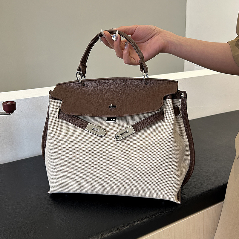 Foreign Trade Hot-Selling 2025 New Platinum Bag Commuter Large-Capacity High-End Accessible Luxury Bag Women's Handbag Kelly Bag