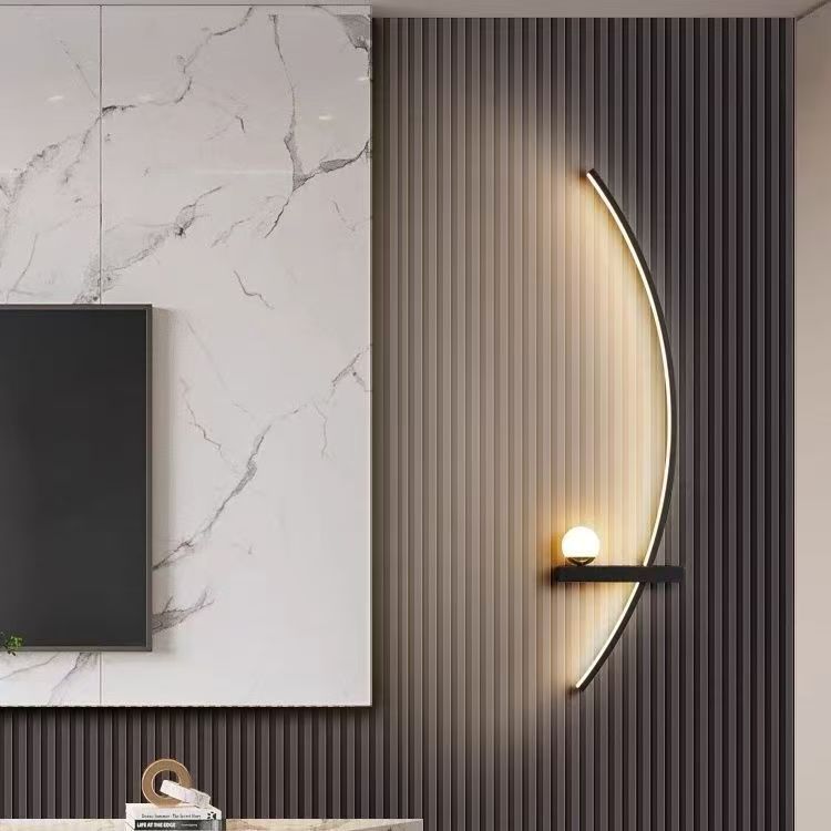 lámpara de pared de pared de cama moderna minimalista larga sala de estar lámpara de pared de fondo de sofá de hotel pasillo