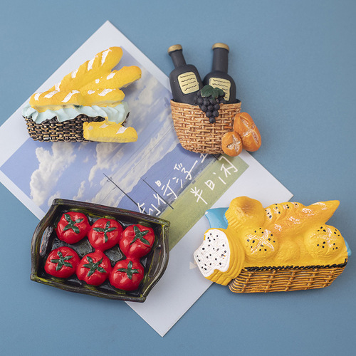 ins wind food playing egg refrigerator magnet simulated food magnet personalized 3d three-dimensional creative magnet decorative magnetic sticker