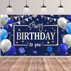 新しいアマゾンブルー誕生日パーティー背景バナー誕生日背景装飾旗写真撮影吊り旗