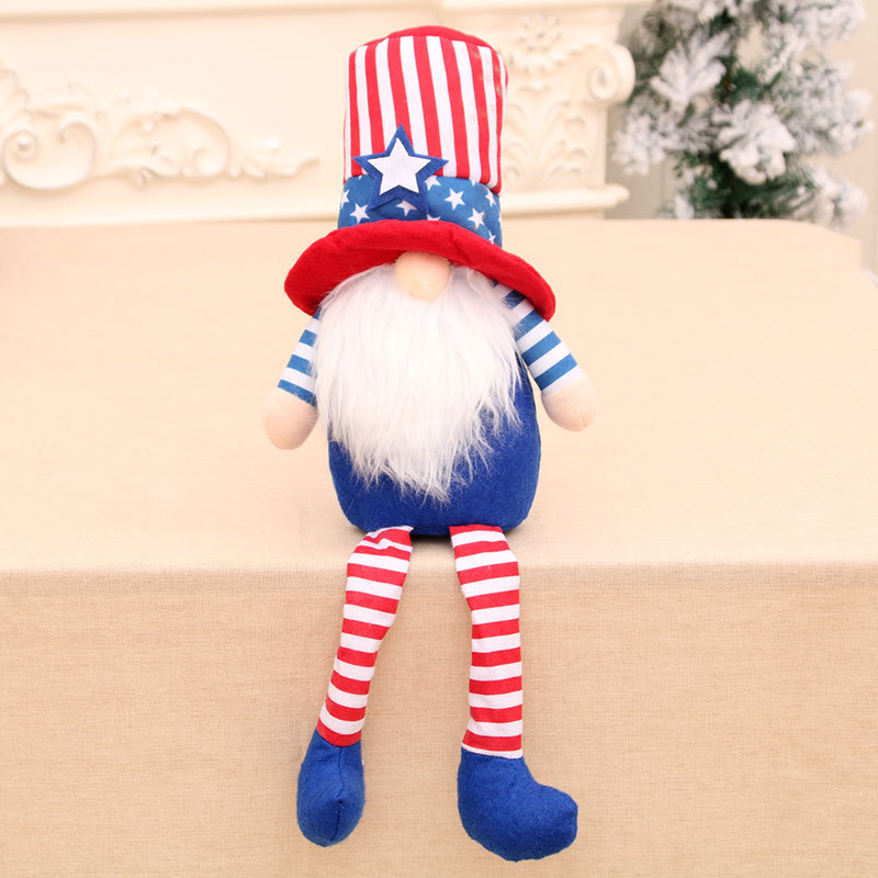 Nuevo gran festival del Día DE LA Independencia Americana transfronteriza con piernas muñeca sin rostro enana estrella raya muñeca