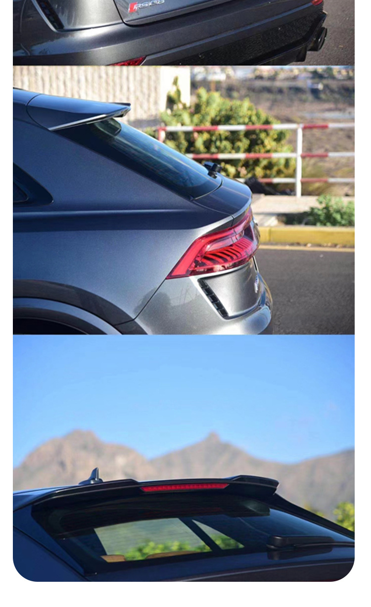 Suitable for Audi Q8 top wing Audi Q8 to RSQ8 top wing bright black matte black carbon pattern rear spoiler wing