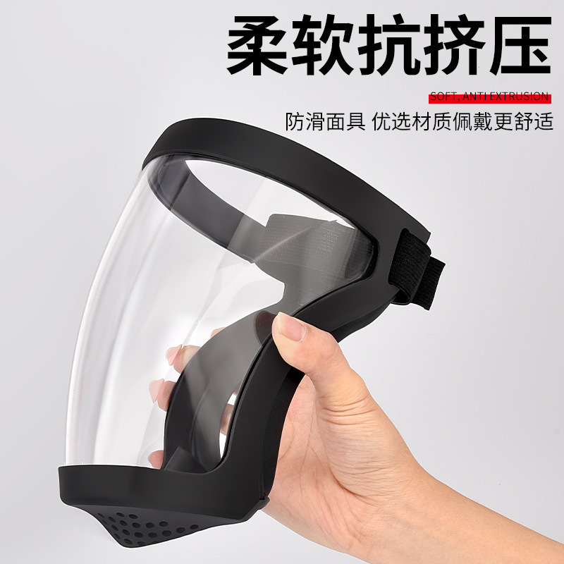 高清透明防護マスク全顔カバー防曇顔マスク電気溶接専用飛沫防止粉塵ゴーグル|undefined