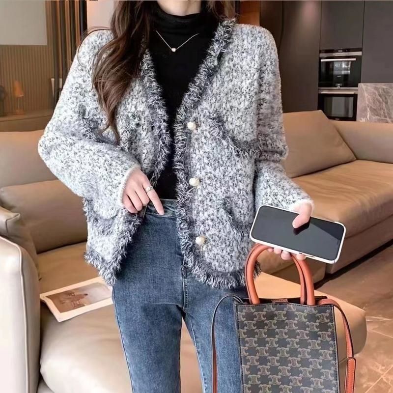 Middle-Aged Mother Early Autumn Short Coat 2025 New Style Lady Middle-Aged and Elderly Women Autumn Tweed Woolen Top