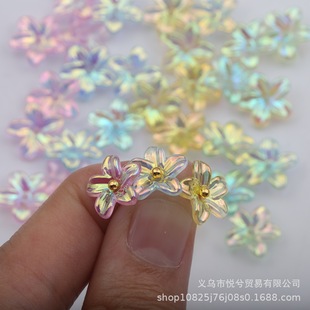 About 11mm Flower Acrylic High-Gloss Beads Loose Beads DIY Beads Accessories Bracelet Earrings Mobile Phone Rope Pendant Material