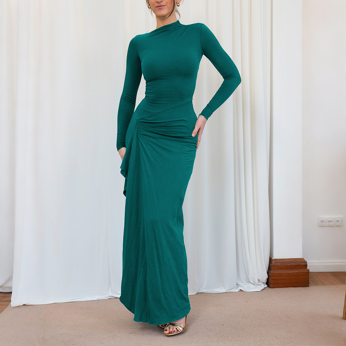 Women's Short-Sleeve Maxi Dress