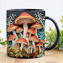 国境を越えた新しい陶磁器3dマジックムッシュルームMugマグカップ創造空間多目的マグカップ