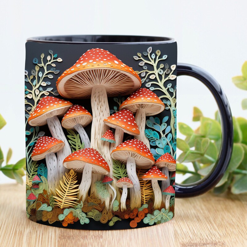 国境を越えた新しい陶磁器3dマジックムッシュルームMugマグカップ創造空間多目的マグカップ|undefined
