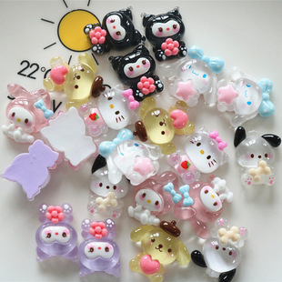 Ice Transparent Cute Cartoon Resin Accessories Sanrio Jewelry Cream Glue DIY Mobile Phone Case Patch Accessories Handmade Gifts