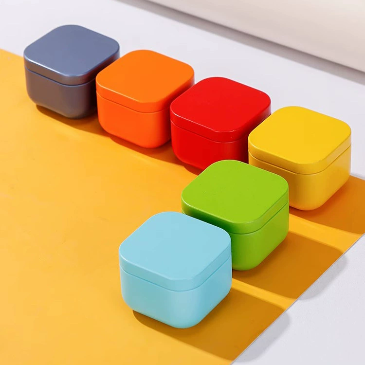 Маленькие мини-квадратные жестяные банки для чая, цветочного чая и свечей, портативные коробки для чая, оптовые жестяные коробки.