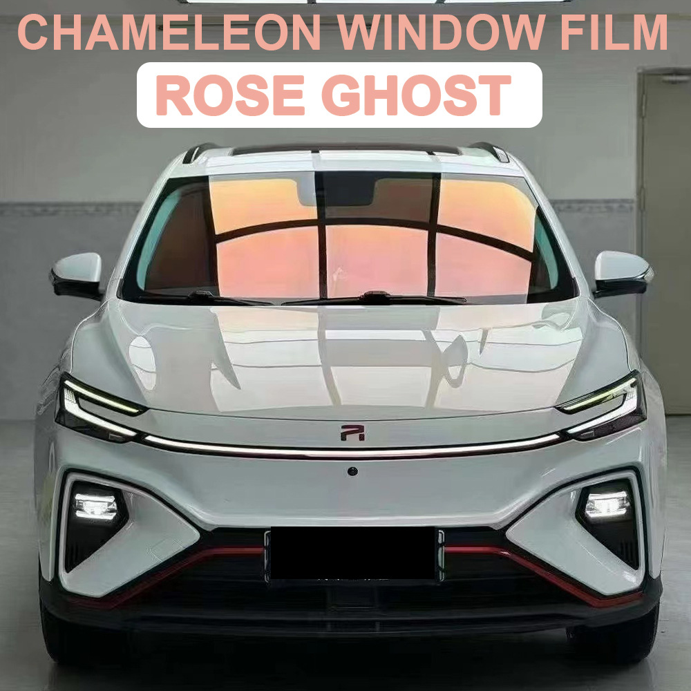 Factory Cross-Border Wholesale Car Solar Film Chameleon Ghost Rose Front Windshield Film High Heat Insulation Side Window Film