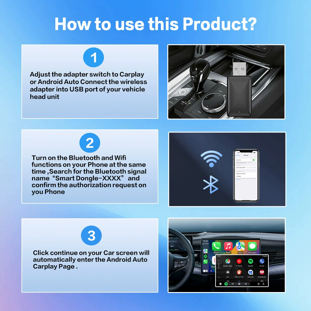 Оригинальная автомобильная проводная к беспроводной CarPlay | коробка Android Auto, межсоединительный USB-адаптер для автомобиля