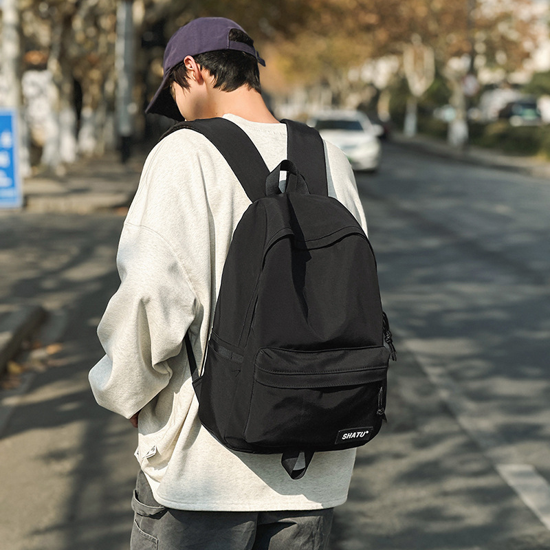2025 nuevo bolso de lona de gran capacidad, mochilas de viaje extranjeras para estudiantes de secundaria, mochilas de hombro simples