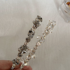 Heavy Industry Handmade Fairy Crystal Birthday Hairpin Elegant Retro French Hair Accessory Headband Crown Princess Style Hair Piece