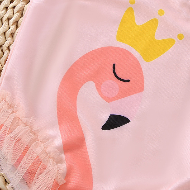 Girl's Cartoon Style Flamingo Polyester One Pieces display picture 5