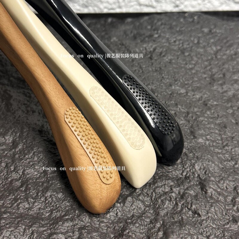Clothes Hanger Anti-slip Silicone Anti-slip Leather Clothing Store Special Solid Wood Acrylic Crystal Clothes Hanger Anti-shedding Transparent Strip