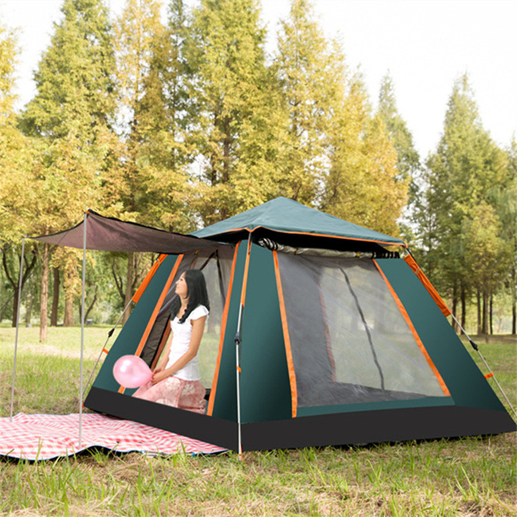 Outdoor full-automatic camping vinyl tent beach folding 4-person automatic tent rainproof tent