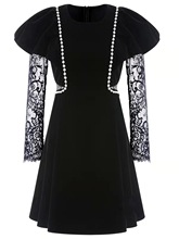 糖力美2022春秋冬新款高端絲絨黑色連衣裙設計感假兩件套小眾黑裙