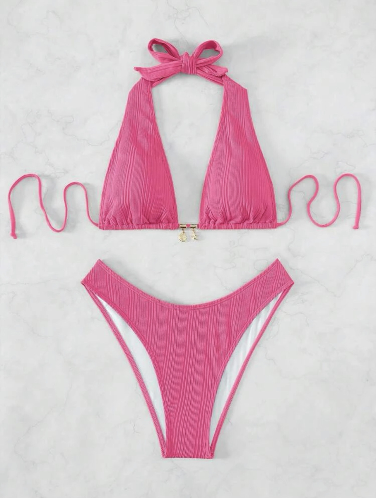 136g Weight Sexy Feel Of Sensation Bikini Panties Style Polyester Fabric Type 2 Pieces Set Quantity Swimming Pool, Beach Occasion Comfort Function Solid Color Pattern Demi Cup Bra Cup Women's Gender Women's Solid Color 2 Pieces Set Bikinis Swimwear 8