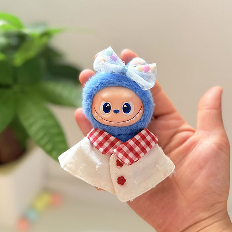迷你版4.0LABUBU搪胶脸毛绒盲盒玩偶衣服圣诞套装小鼻嘎心底密码|undefined