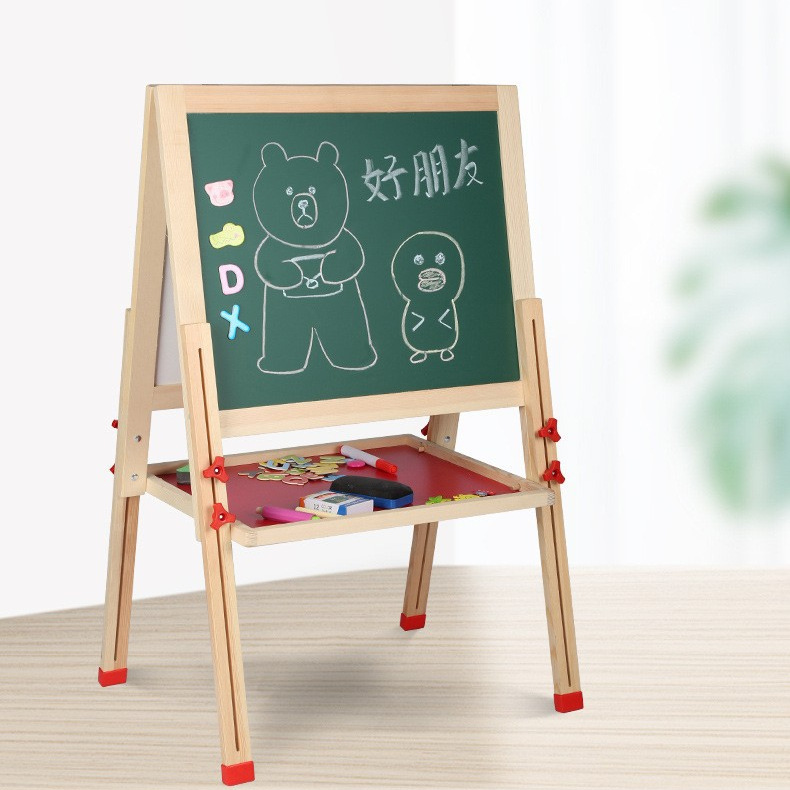 Tablero de dibujo para niños sin polvo pequeño soporte de pizarra hogar de doble cara caballete magnético graffiti bebé tablero de escritura estudiantes de primaria