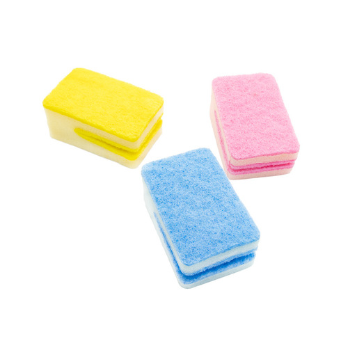 U-shaped large mouth kitchen knife dishwashing sponge wipe double-sided cleaning magic wipe kitchen scrub pot dishwashing scouring pad
