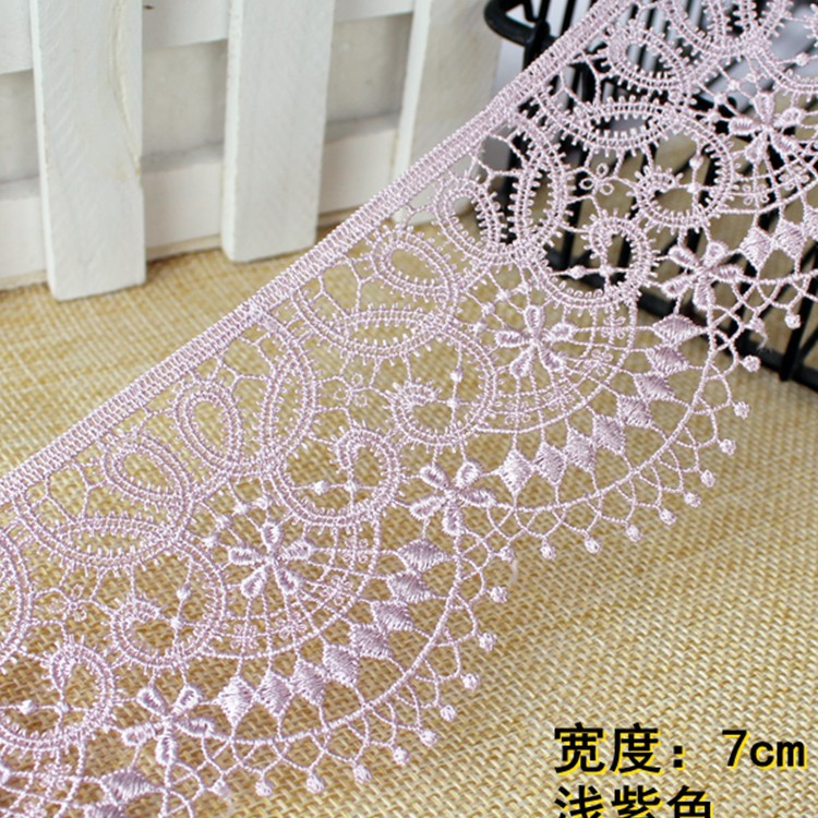 Japón 7cm polietileno de línea delgada accesorios de encaje solubles en agua DIY ropa falda pendular material de decoración de puño