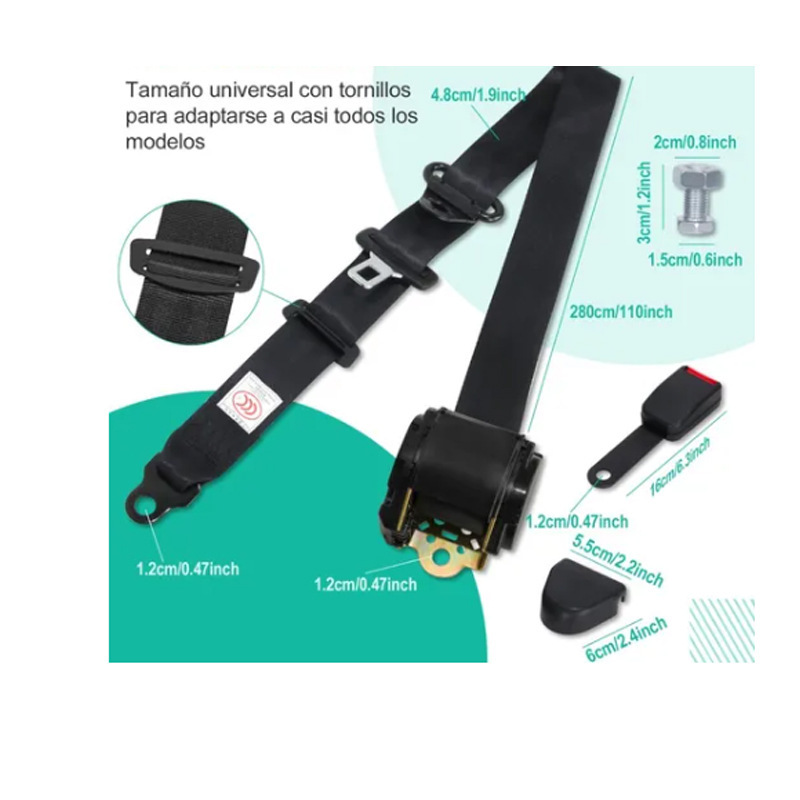 Automobile Passenger Car Truck Driver and Passenger Fully Automatic Telescopic Emergency Locking Three-Point Safety Belt Safety Belt Wholesale
