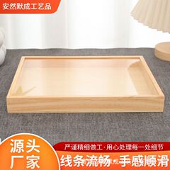 クロスボーダー透明蓋木箱コレクション昆虫植物標本収納ボックスデスクトップ木製蝶標本ディスプレイボックス