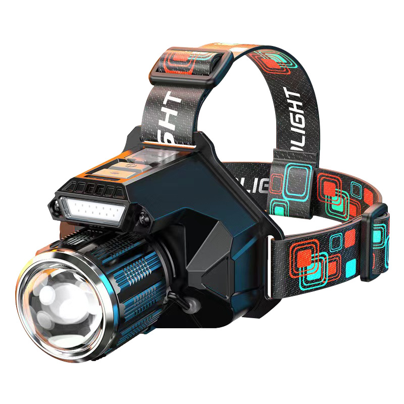 Nuevo láser blanco fuerte cabeza de luz super brillante al aire libre remoto recargable inducción de teléfono móvil de larga duración de la lámpara de pesca lámpara de minería