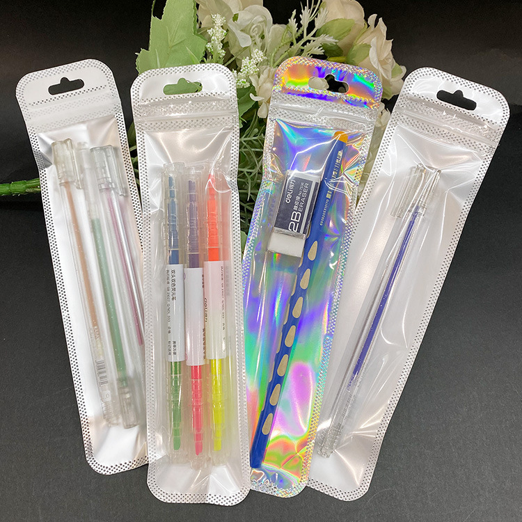 屏幕触摸笔包装袋 签字笔勺子封口袋中性笔芯长条自封袋 现货批发