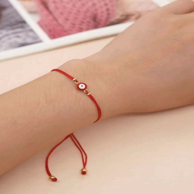 Новый простой красный плетеный браслет с глазом-оберегом (глазом дьявола) для трансграничной торговли