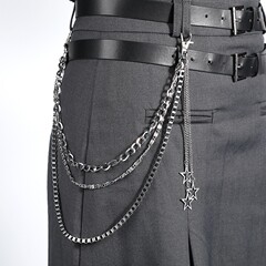 个性链条腰链朋克嘻哈摇金属裤链帅气服饰链条街舞牛仔裤链