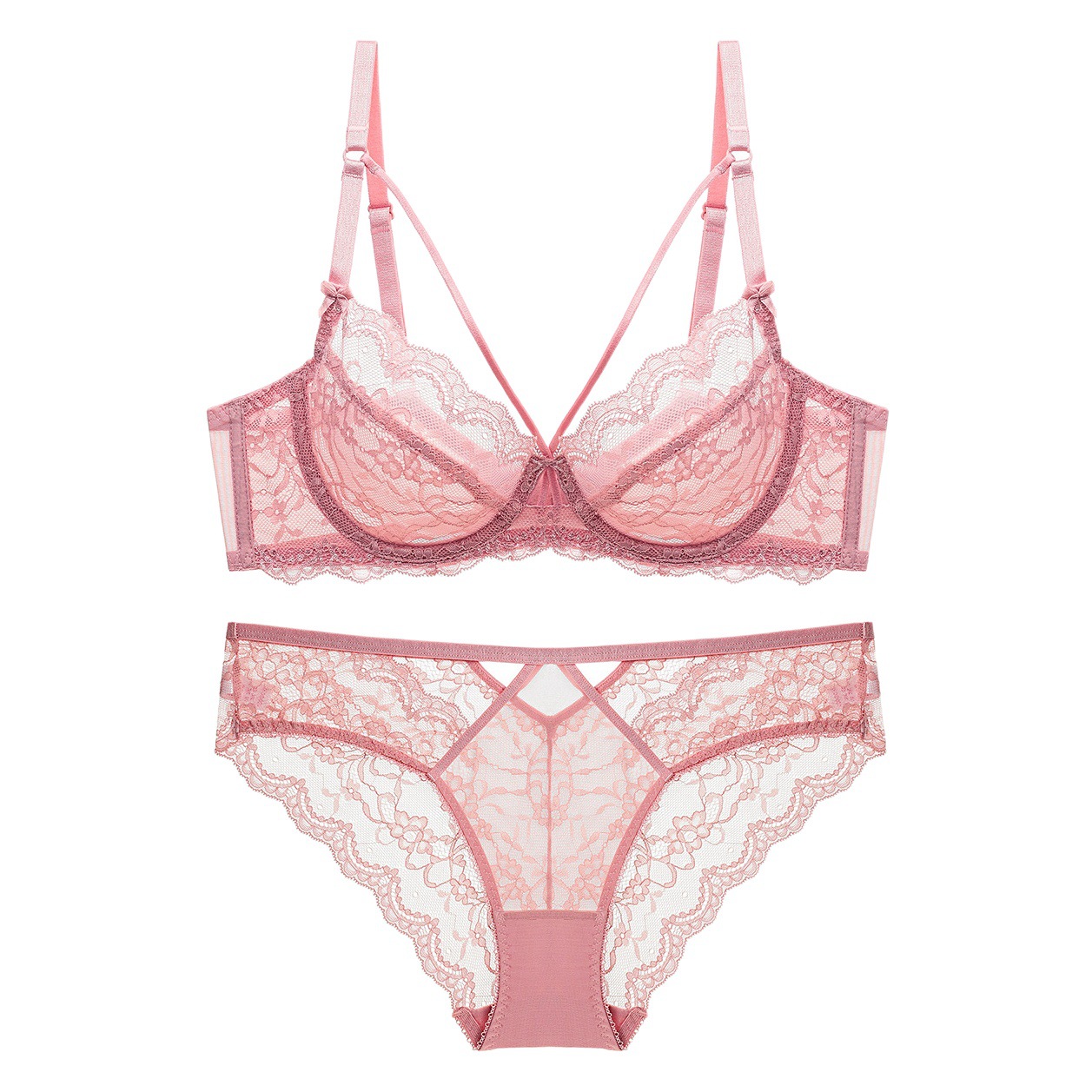 Francés puro deseo ropa interior sexy Sujetador de encaje traje de las mujeres de alto grado pecho grande pequeño empuje hacia arriba sujetador de soporte superior Delgado