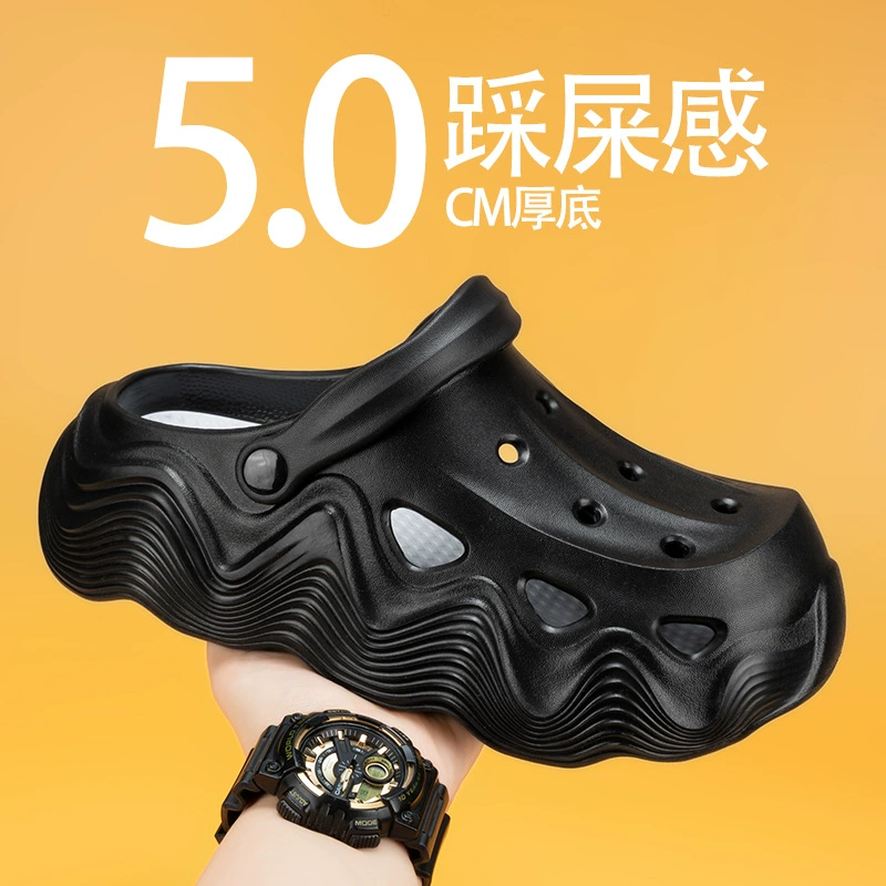 Мужские летние уличные нескользящие тапочки на толстой подошве, модная пляжная обувь, сандалии Baotou для пар, трансграничные сандалии большого размера