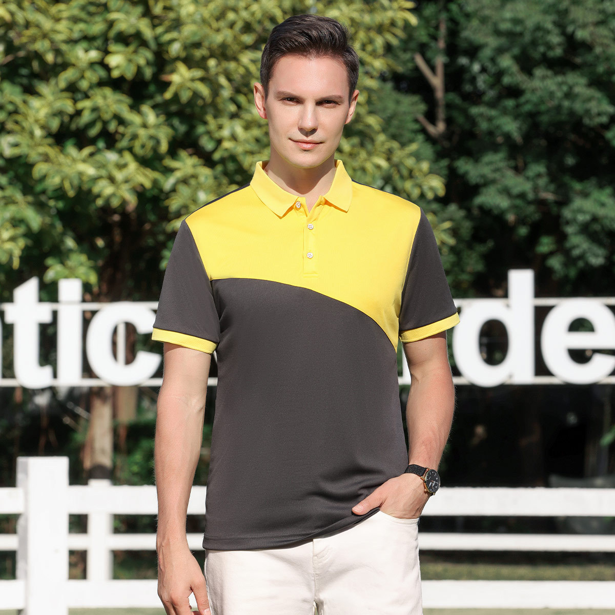 Camisa de Polo a juego de color con logotipo personalizado solapa de los hombres Camiseta de manga corta ropa de trabajo camisa de publicidad al por mayor camisa cultural