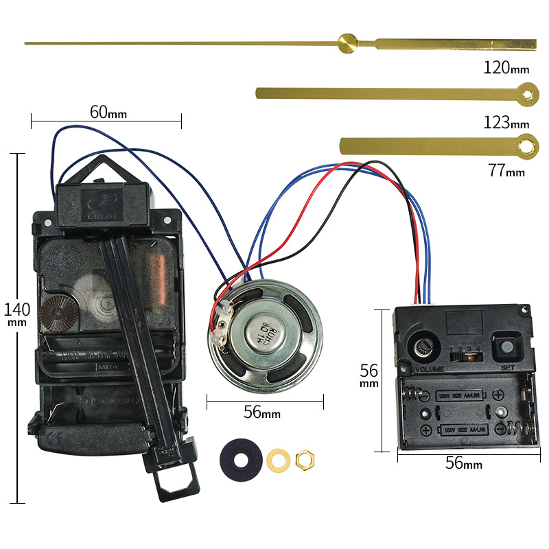 Venta caliente 4x4 Westminster templo caja de música con altavoz 12888 swing reloj movimiento reloj piezas de reloj traje