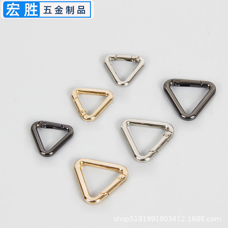 スポット亜鉛合金三角スプリングフック衣類バッグハードウェアアクセサリーキーホルダー開口部三角形バックル|undefined