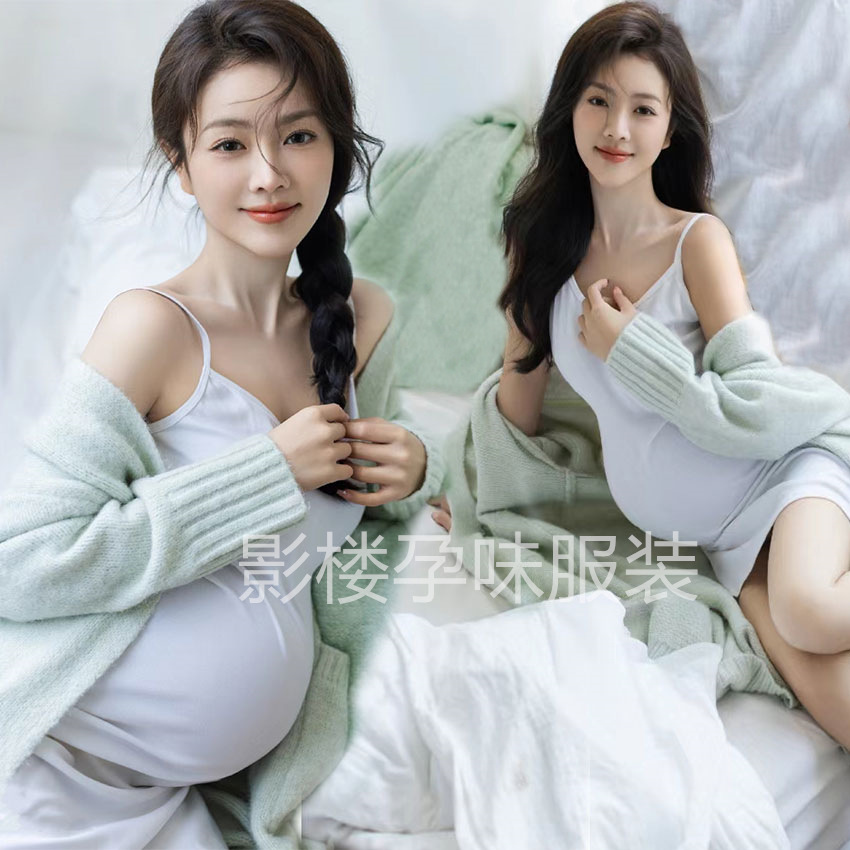 사진 스튜디오 커플 사진 의류 새로운 스타일 우아한 캐주얼 작은 신선한 간단한 패션 커플 홈 큰 배 사진 의류