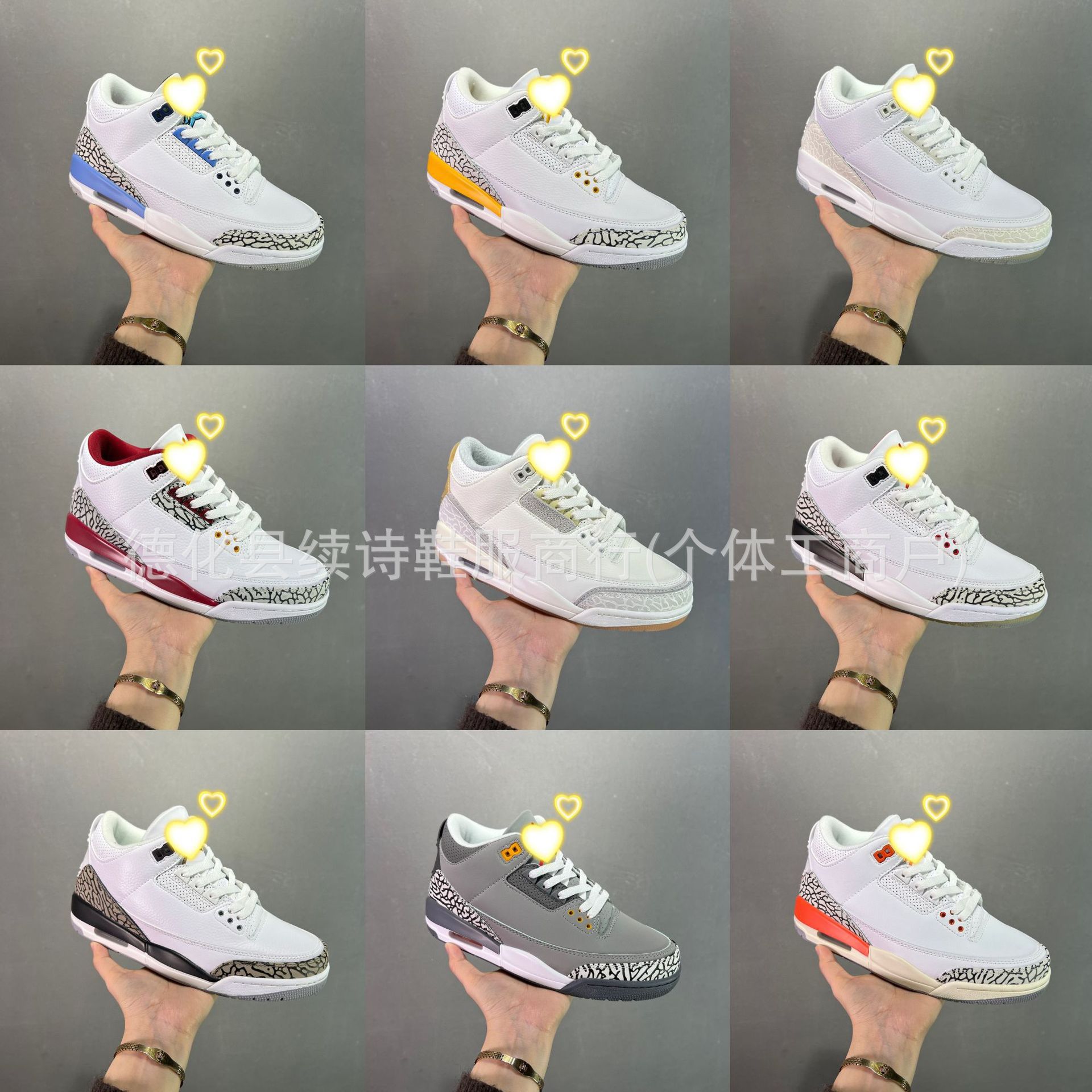 莆田纯原AJ3实战篮球鞋藤原浩赛车北卡蓝樱花粉乔3男女气垫白酒红