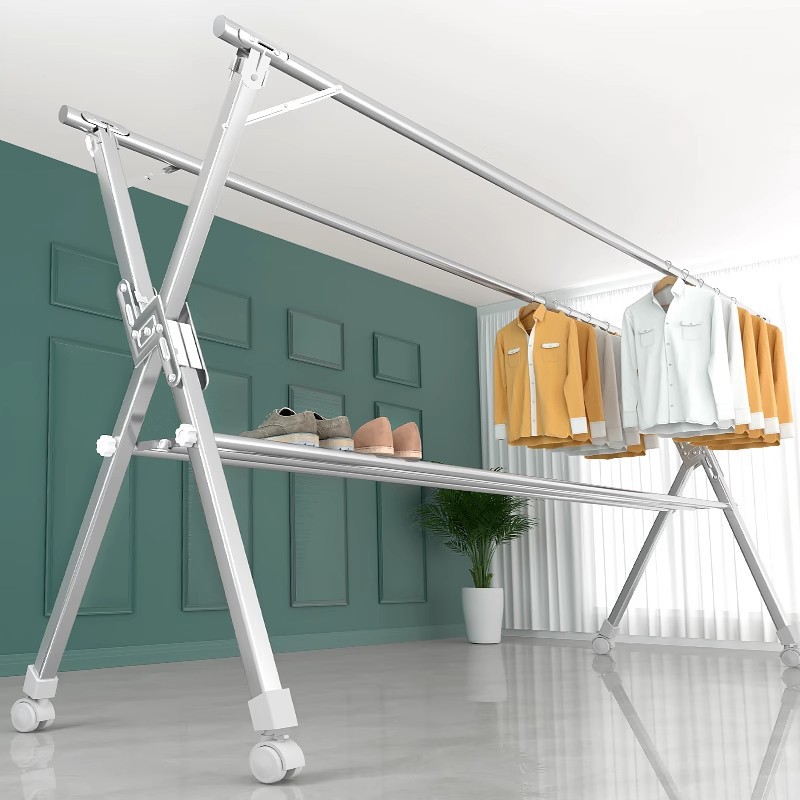 Folding Clothes Hanger Wall-mounted Balcony Window Invisible Clothes Bar Household Telescopic Drying Quilt Punch-free Outdoor